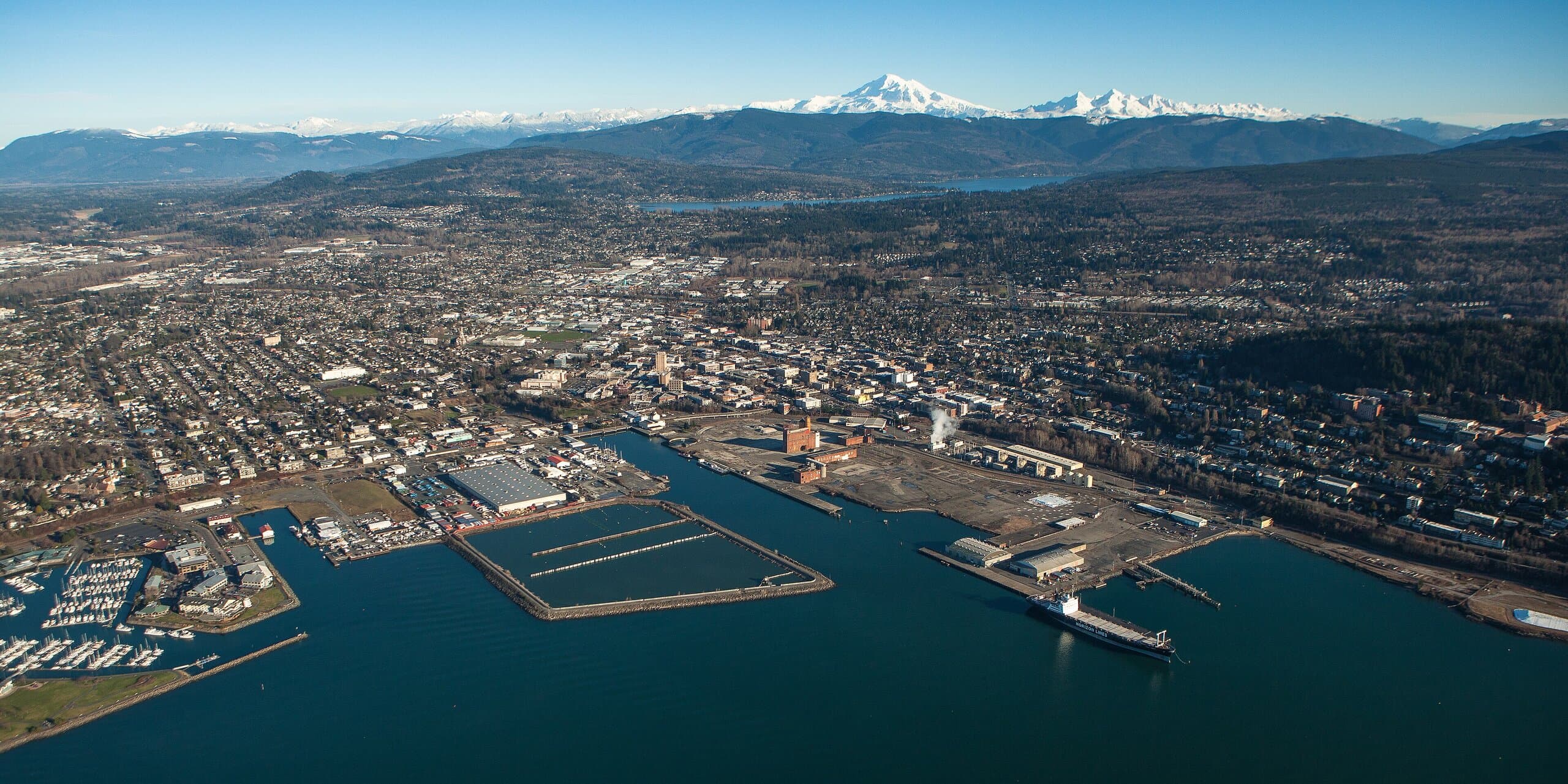Bellingham, WA skyline, the corridor Whipshipper carriers serve daily