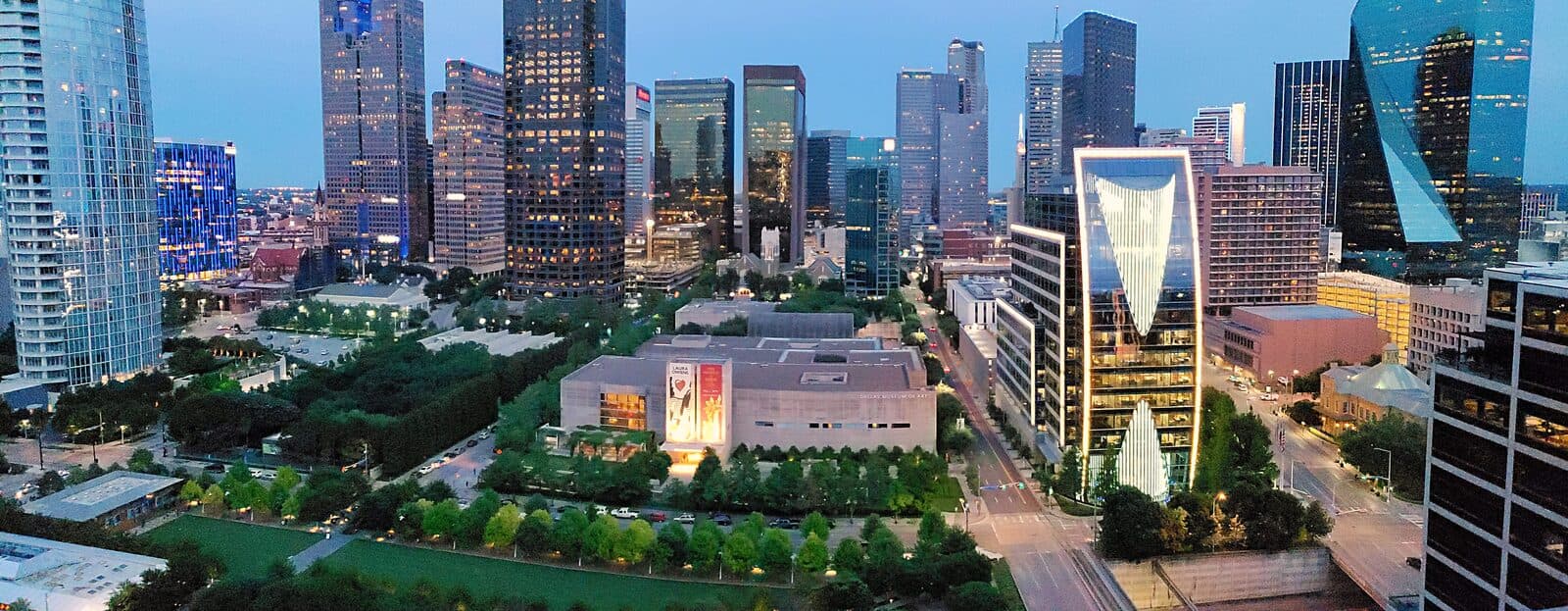 Dallas, TX — Klyde Warren Park and Dallas' Skyline