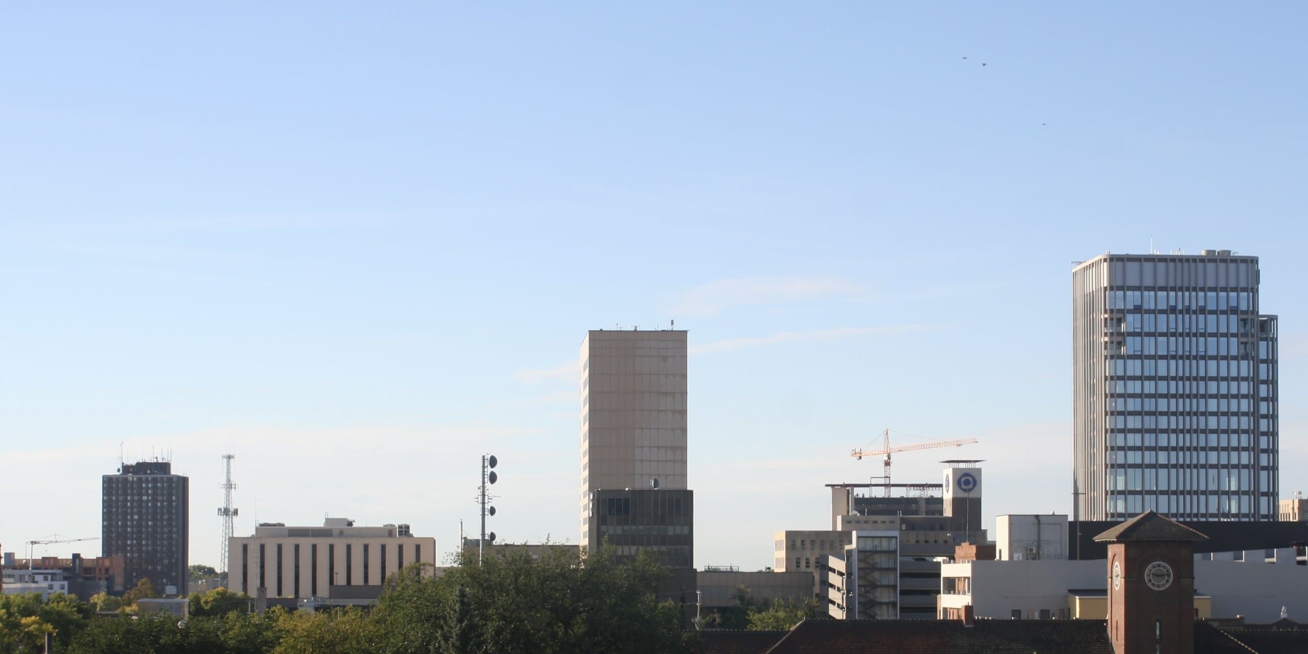 Fargo, ND skyline, the corridor Whipshipper carriers serve daily