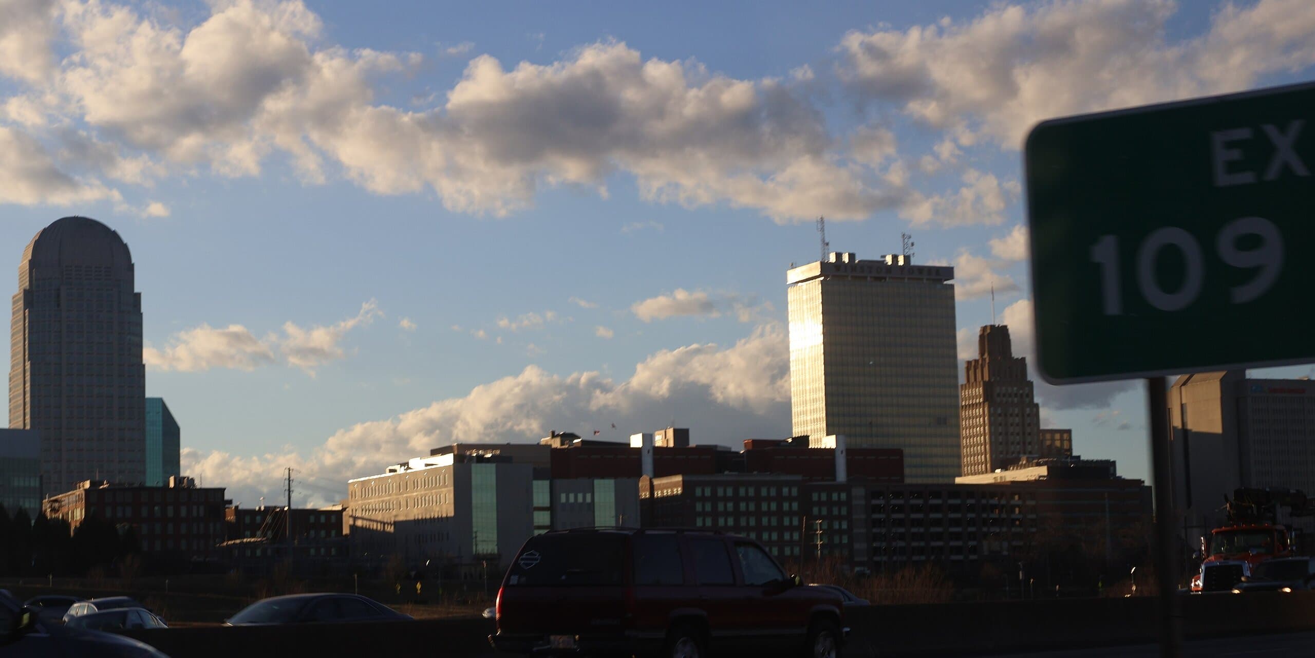 Winston-Salem, NC skyline, the corridor Whipshipper carriers serve daily